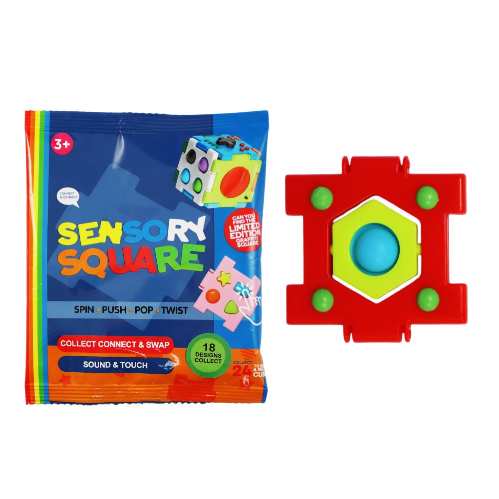 Sensory Square Blind Bag 7cm 18asst Fidget Puzzle