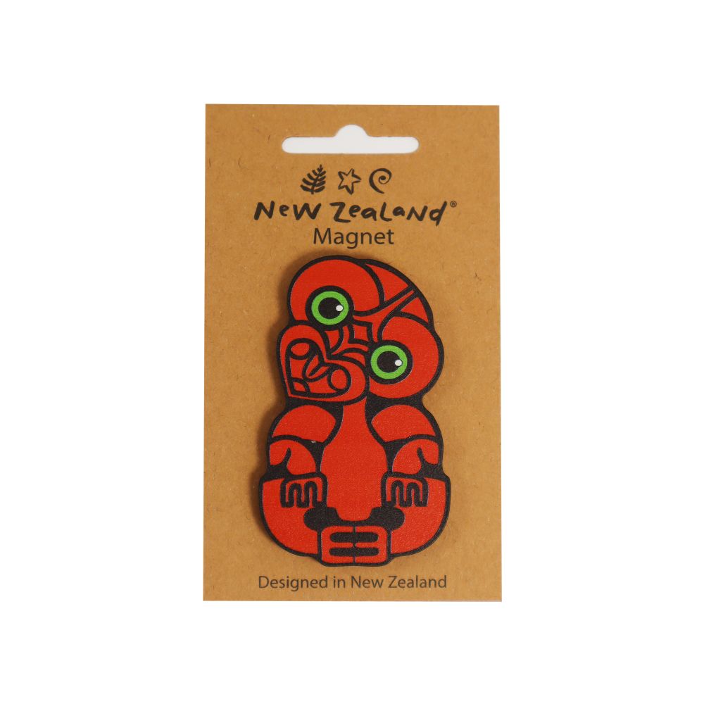 Magnet Wooden NZ Tiki 73mm B/C