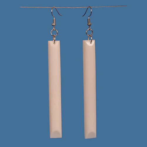 BE026M- Bone Adze Style Earrings - Medium