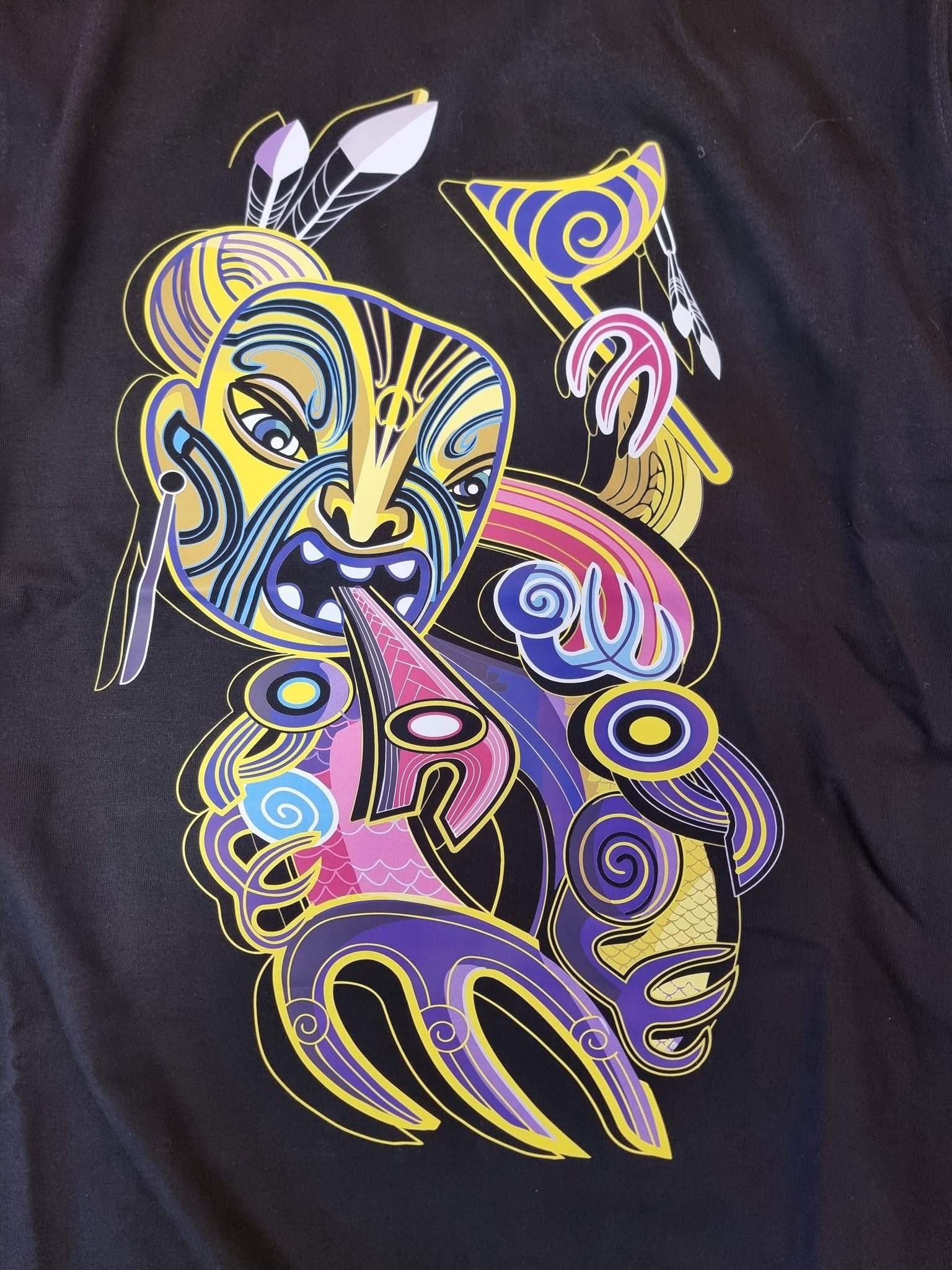 River Jayden T-shirt - Blk 3XL Mana Motuhake