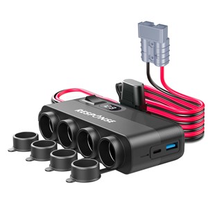 4-Way Cigarette Lighter Splitter with High Current Connector & USB