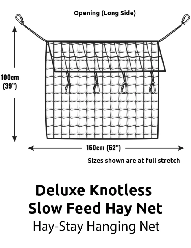 Hay-Stay Hanging Knotless Hay Net - 40mm Holes