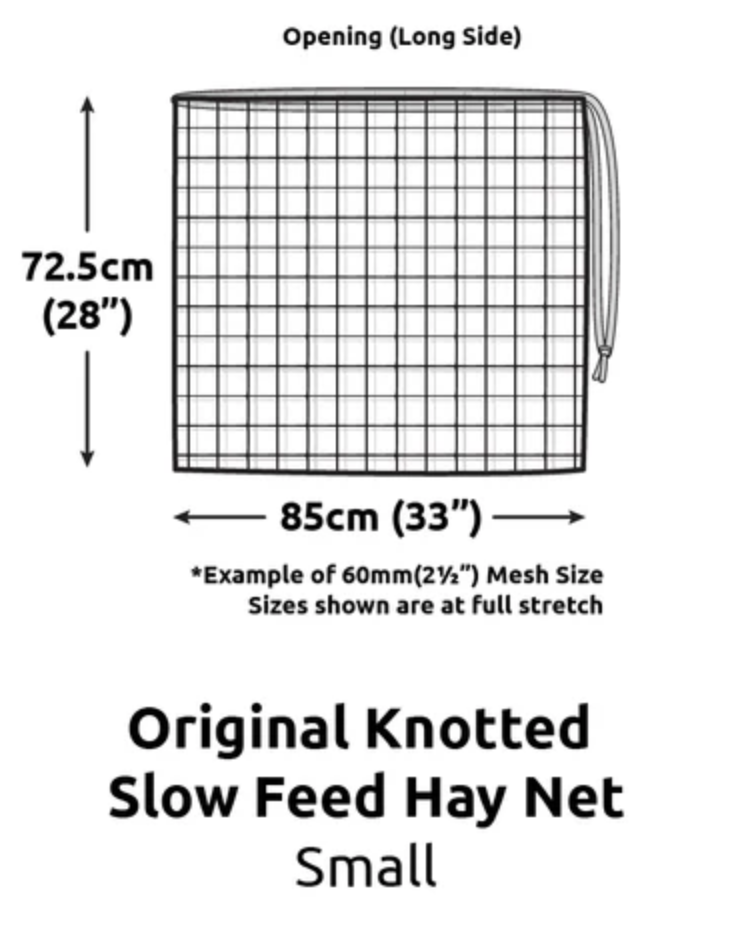 Knotted Hay Nets Free and Easy - Small 60mm Holes - With Clip