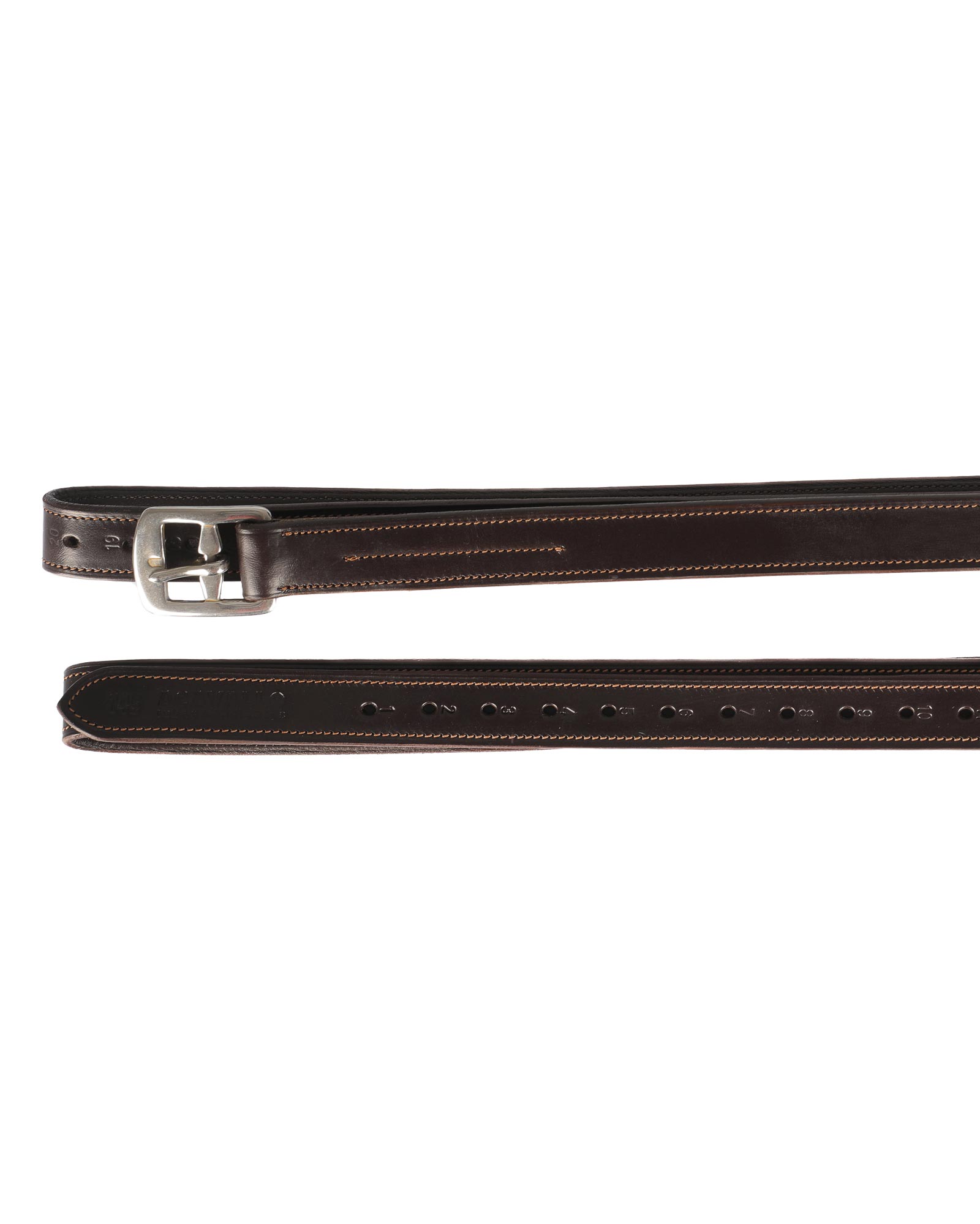 Acavallo Leather Stirrup Straps 145cm Dark Brown