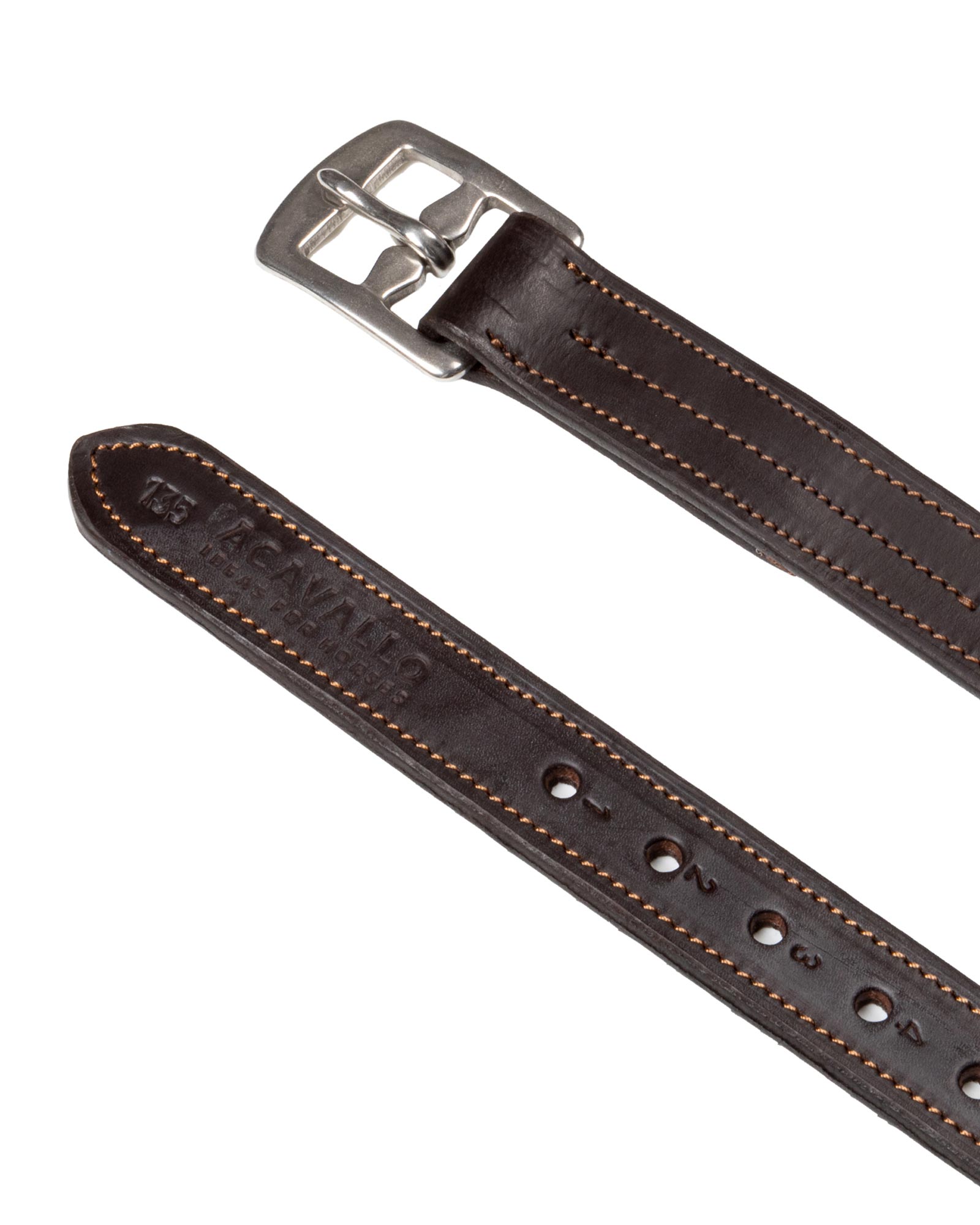 Acavallo Leather Stirrup Straps 145cm Dark Brown