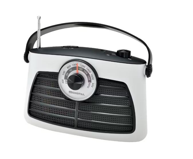 S-Digital Portable AM/FM Radio - White