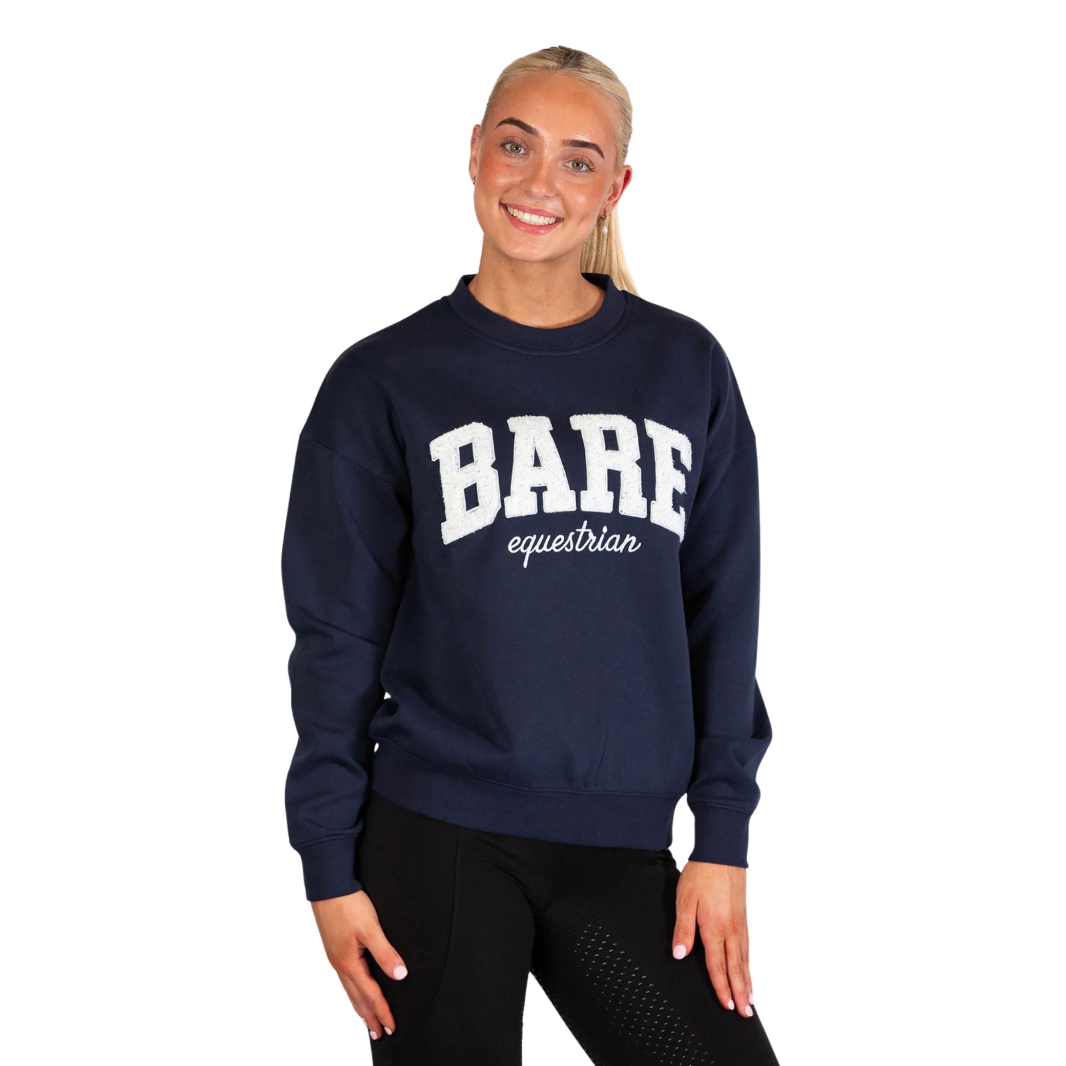 Bare Equestrian Academy Sweater Navy/White - Small