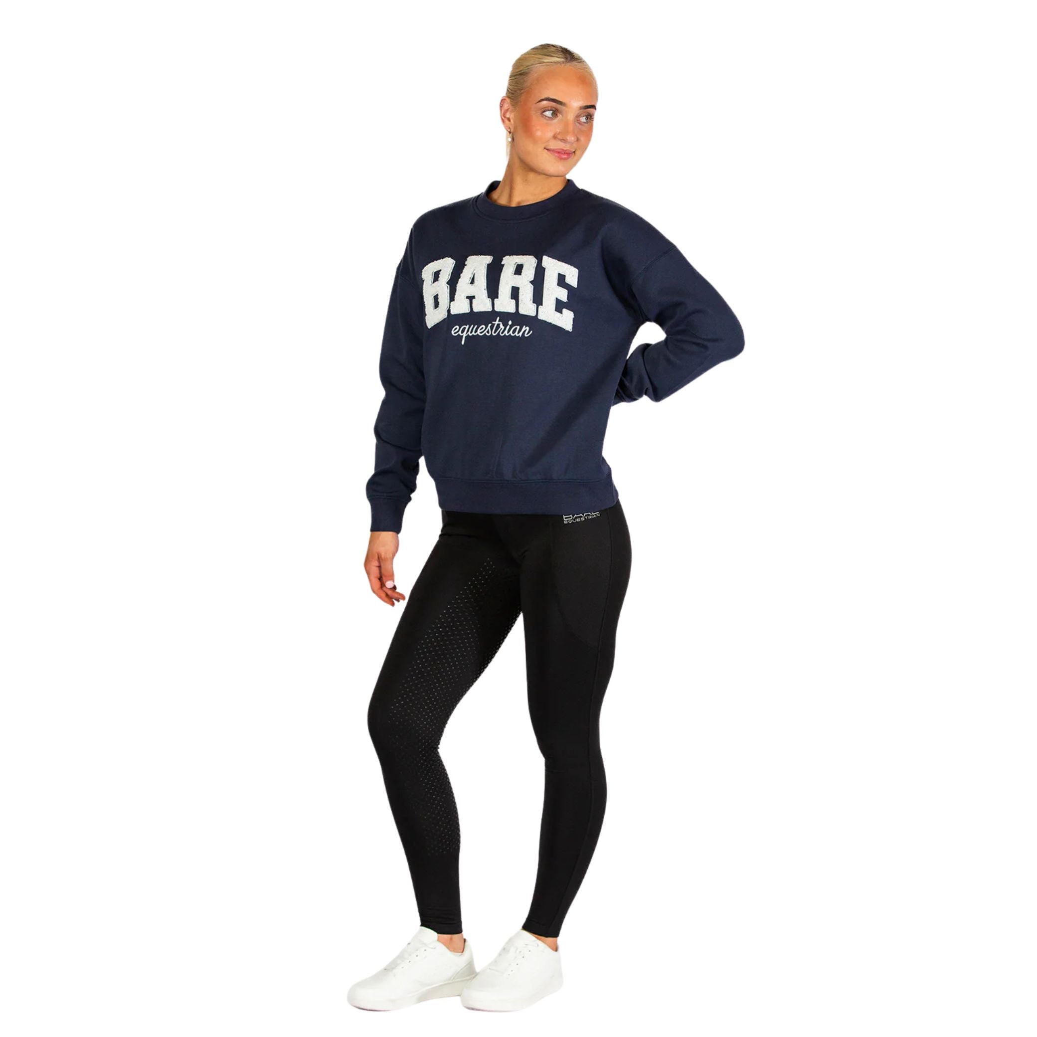 Bare Equestrian Academy Sweater Navy/White - Small