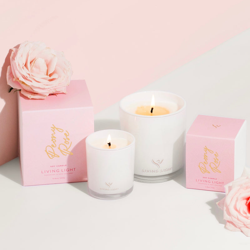 Living Light Peony Rose Mini Candle - Tubed