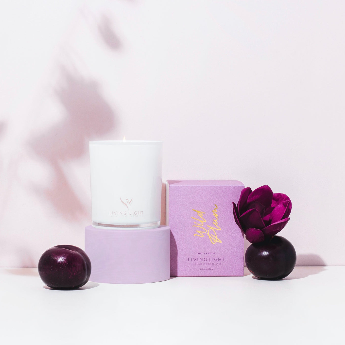 Living Light Wild Plum Soy Candle Mini