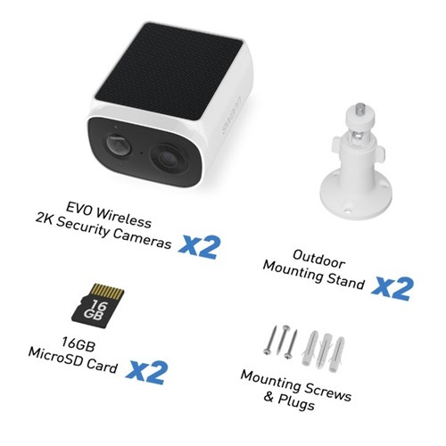 CAM WIFI 2K EVO W/SOL 2PK