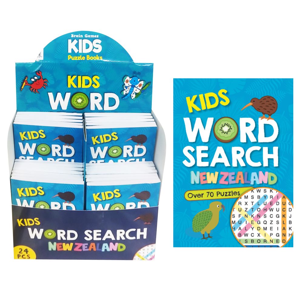 Word Search NZ Kids Kiwiana 96pg 145x105mm