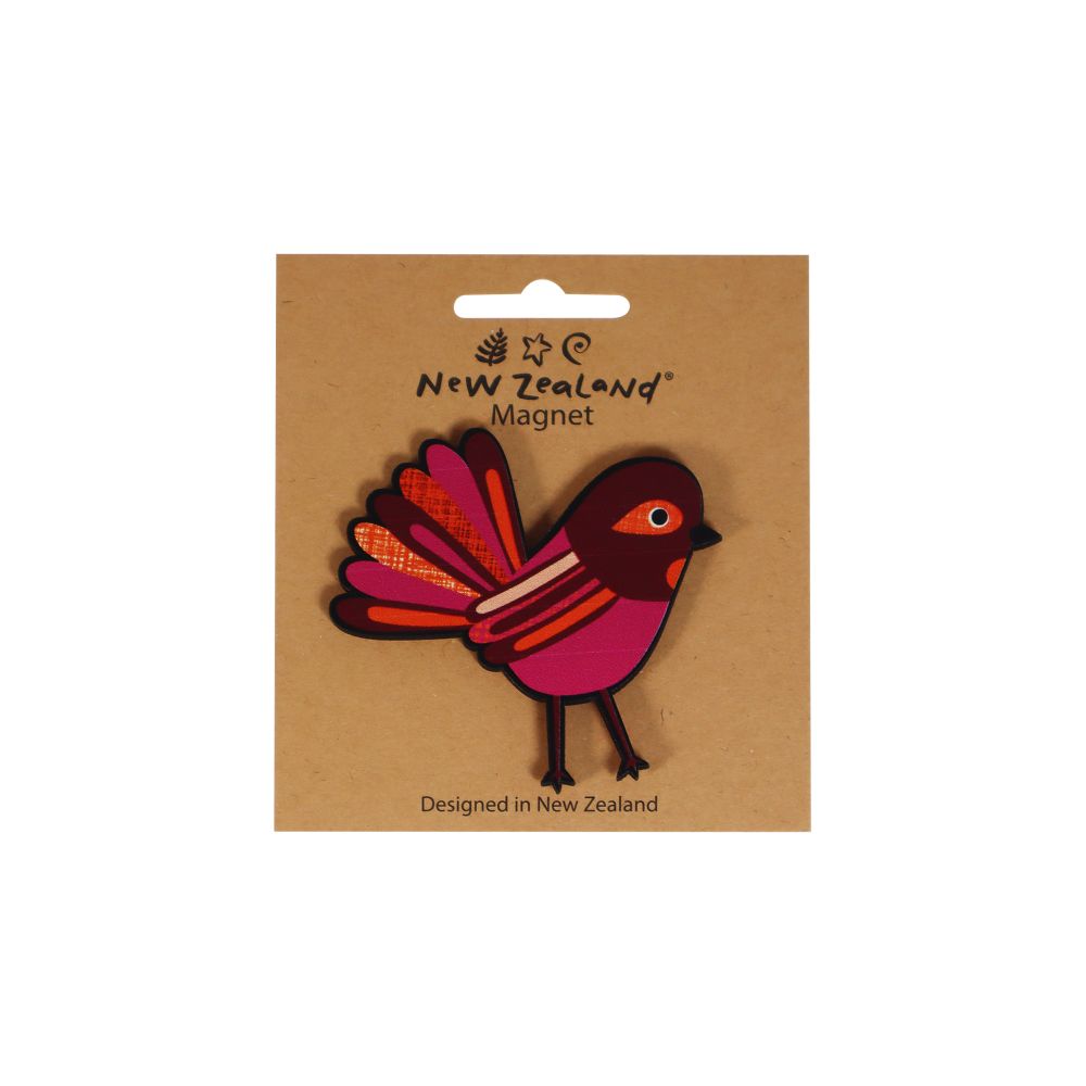 Magnet Wooden NZ Fantail 73mm B/C