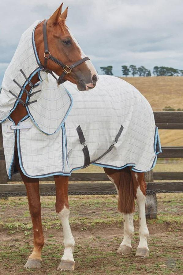 Weatherbeeta Summer Sheet Cotton Combo Grey/Light Blue - 3'0