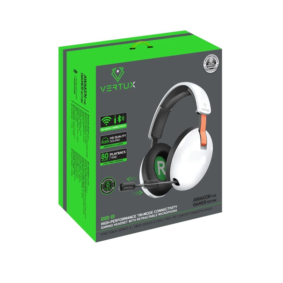vertux High Performance Wireless BT Gaming Headset