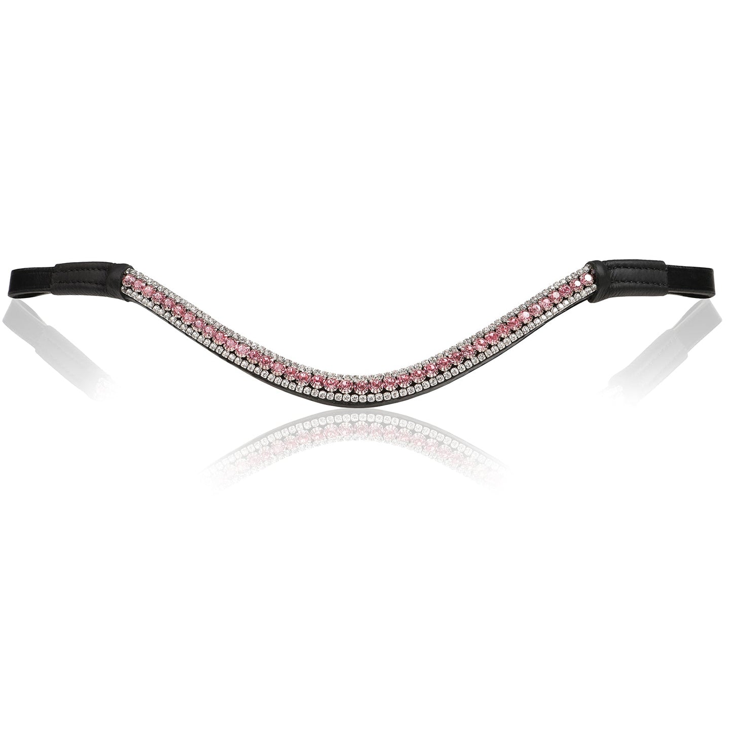 Lumiere Baby Pink Crystal Browband Black - Pony