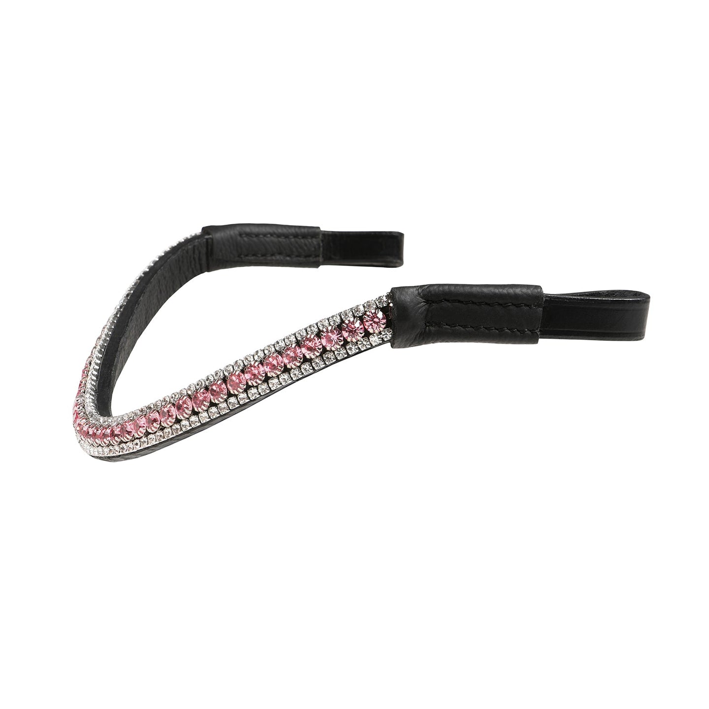 Lumiere Baby Pink Crystal Browband Black - Pony