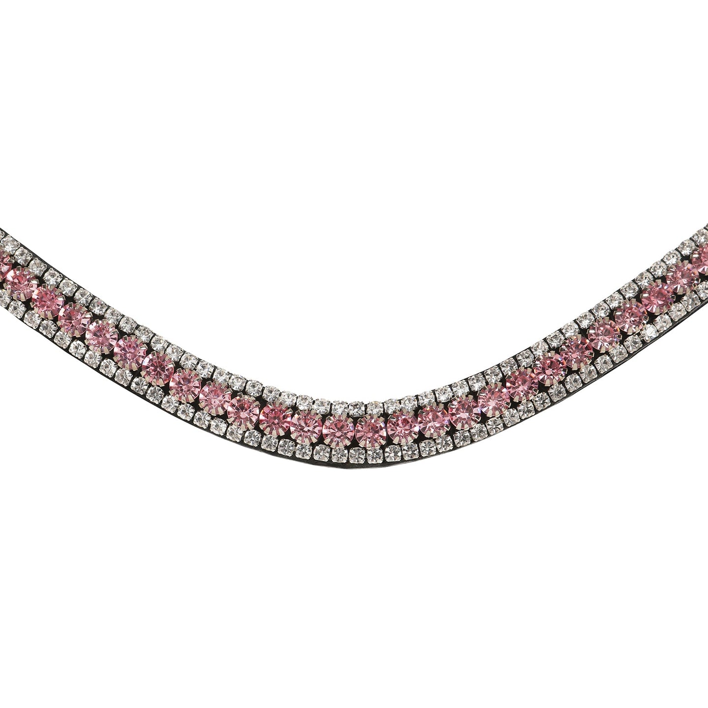 Lumiere Baby Pink Crystal Browband Black - Pony