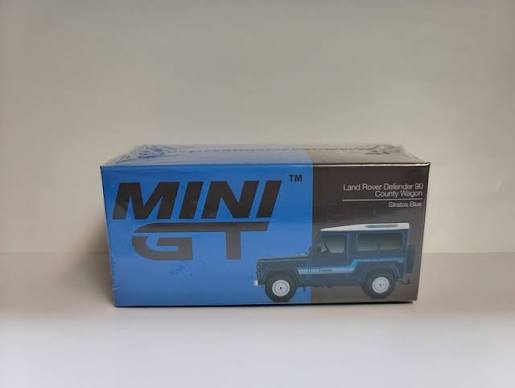 Mini GT 1:64 Land Rover 90 Country  Wagon Stratos Blue