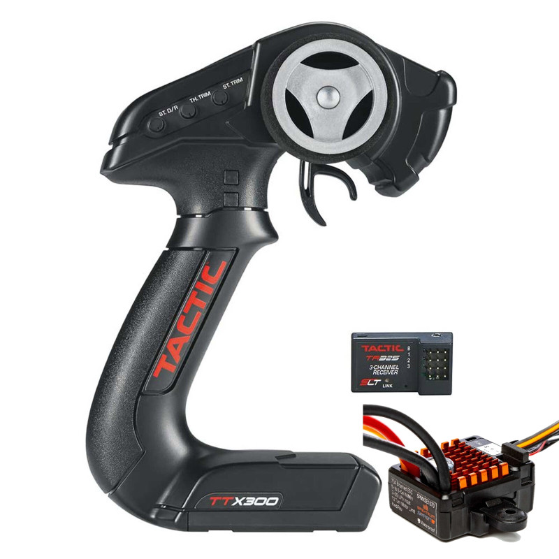 Tactic TTX300 3-Channel SLT Radio System w/ TR325 Receiver Plus FIRMA 70A Smart Brushed ESC