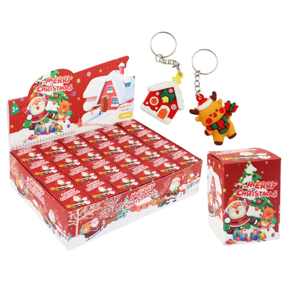 Xmas Blind Box Mystery Keyring 10asst 40x55mm