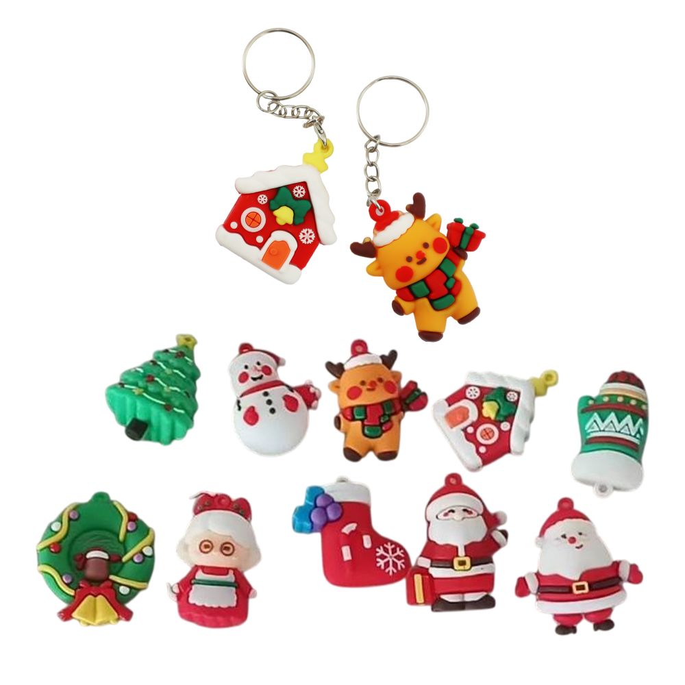 Xmas Blind Box Mystery Keyring 10asst 40x55mm