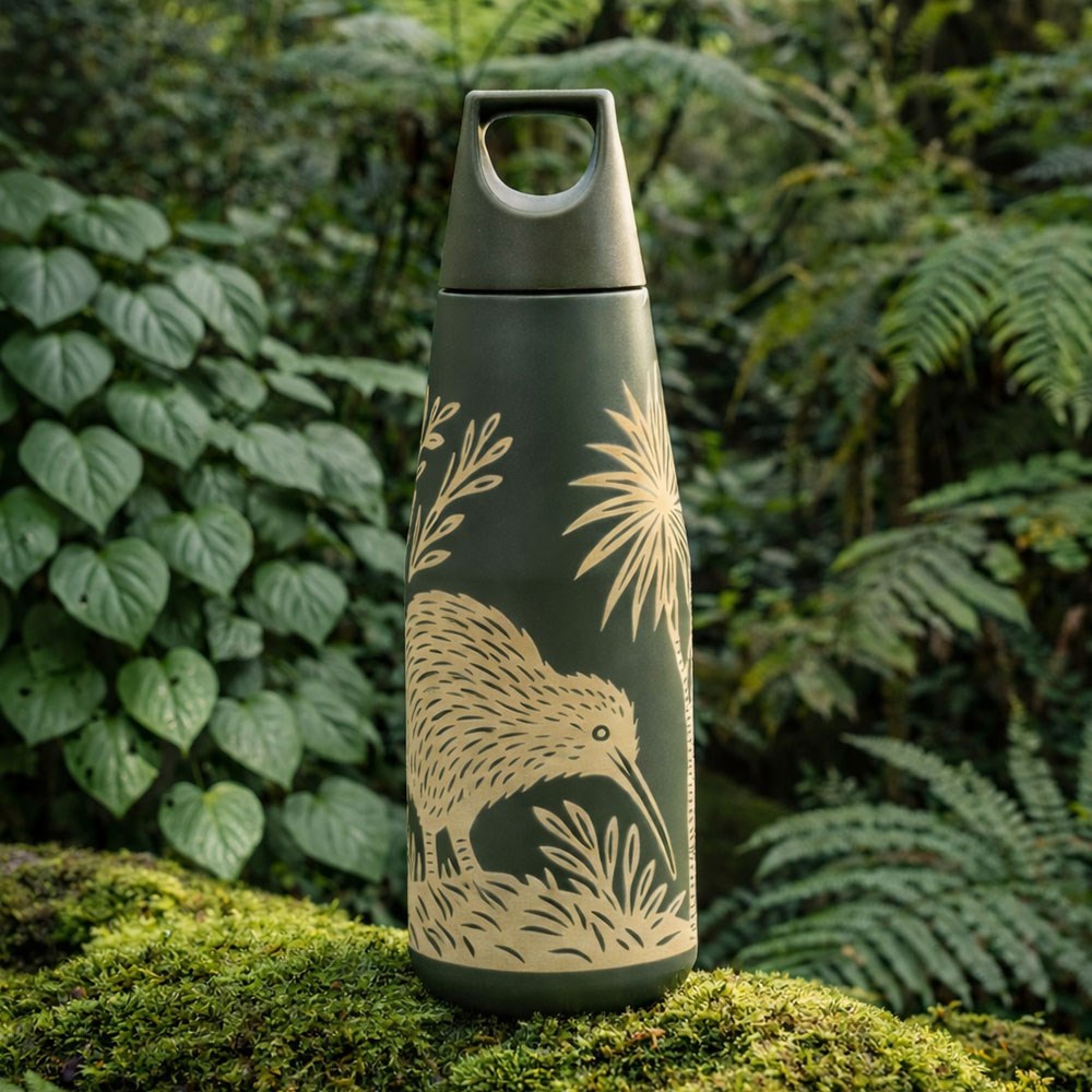 Woodcut Kiwi Drink Bottle