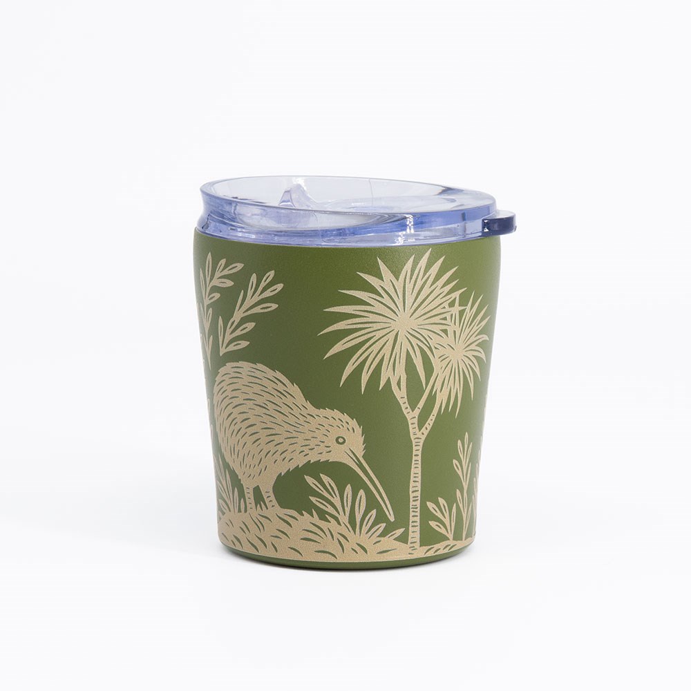 Woodcut Kiwi Coffee Cup 240ML