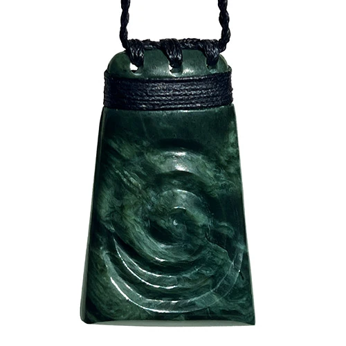 Greenstone Adze with koru Necklace - GC094