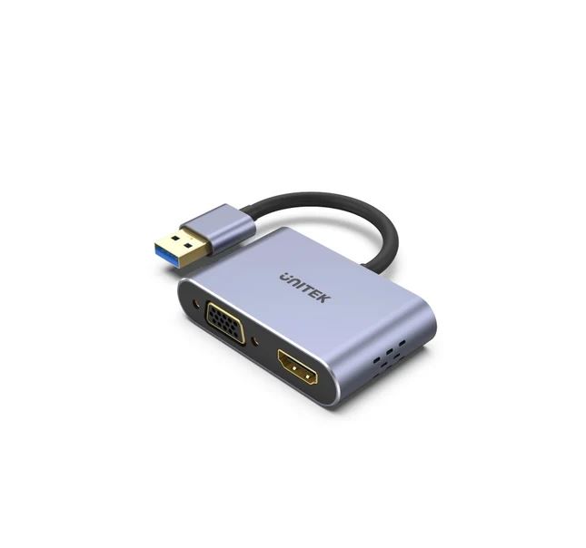 UNITEK USB-A To HDMI 2.0 & VGA Adapter With Dual Monitor Support
