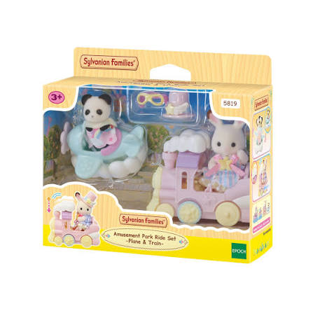 Sylvanian Family 5819 Amusement Park Ride Set - Plane and Train