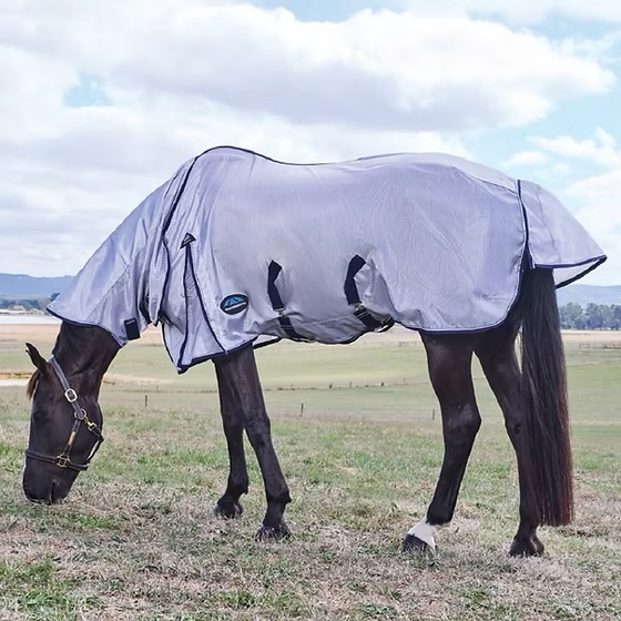 Weatherbeeta Comfitec Hexi Shield Fly Sheet Silver/Navy/White 5’6