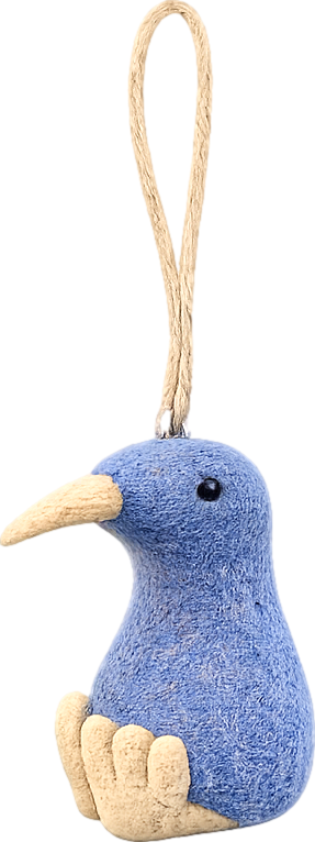 Felt Kiwi Christmas Decorations - blue