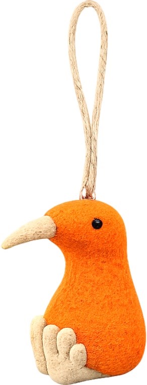 Felt Kiwi Christmas Decorations - Orange
