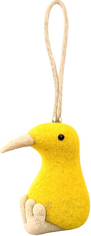 Felt Kiwi Christmas Decorations - Yellow