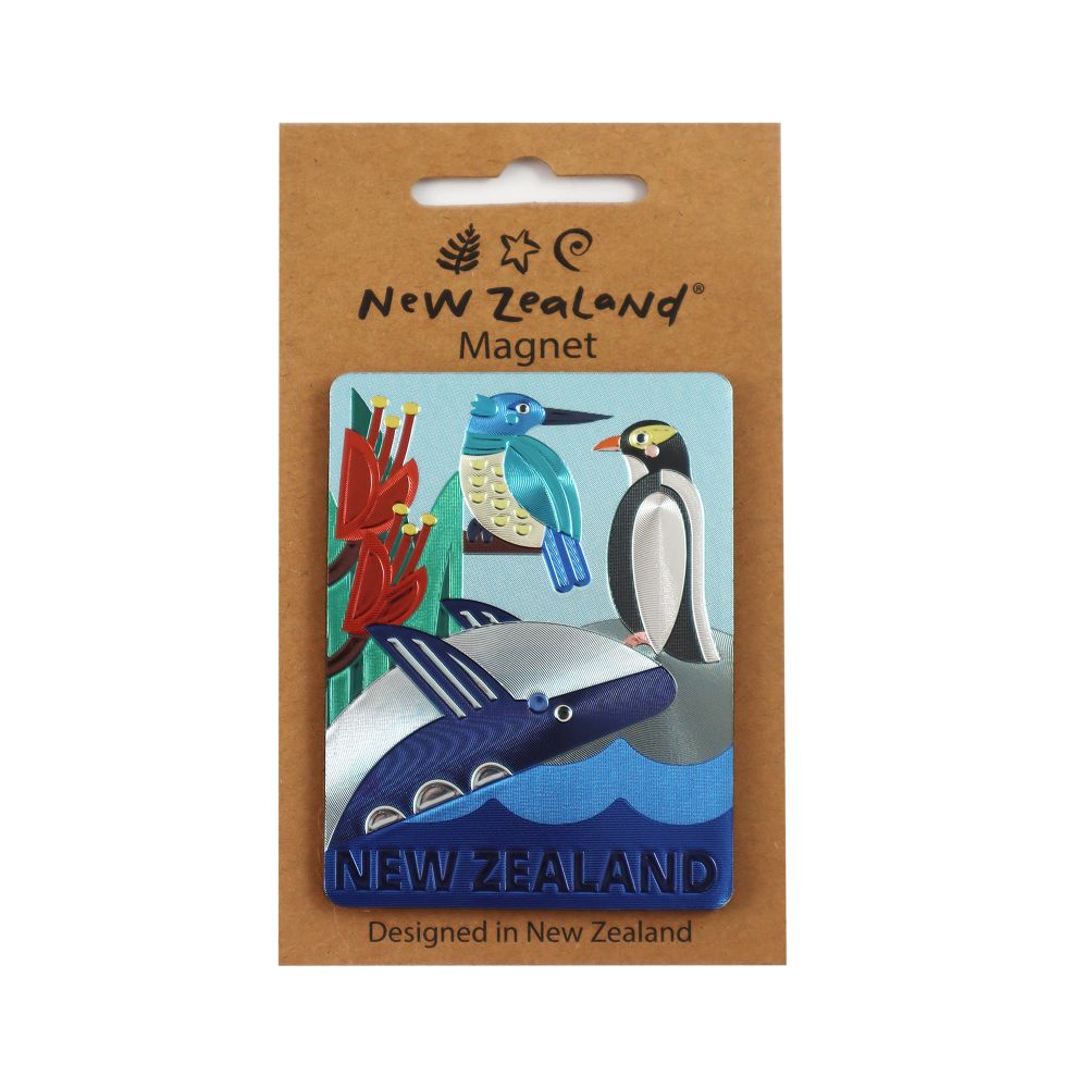 Magnet NZ Foil Kiwiana Coastal 75x55mm