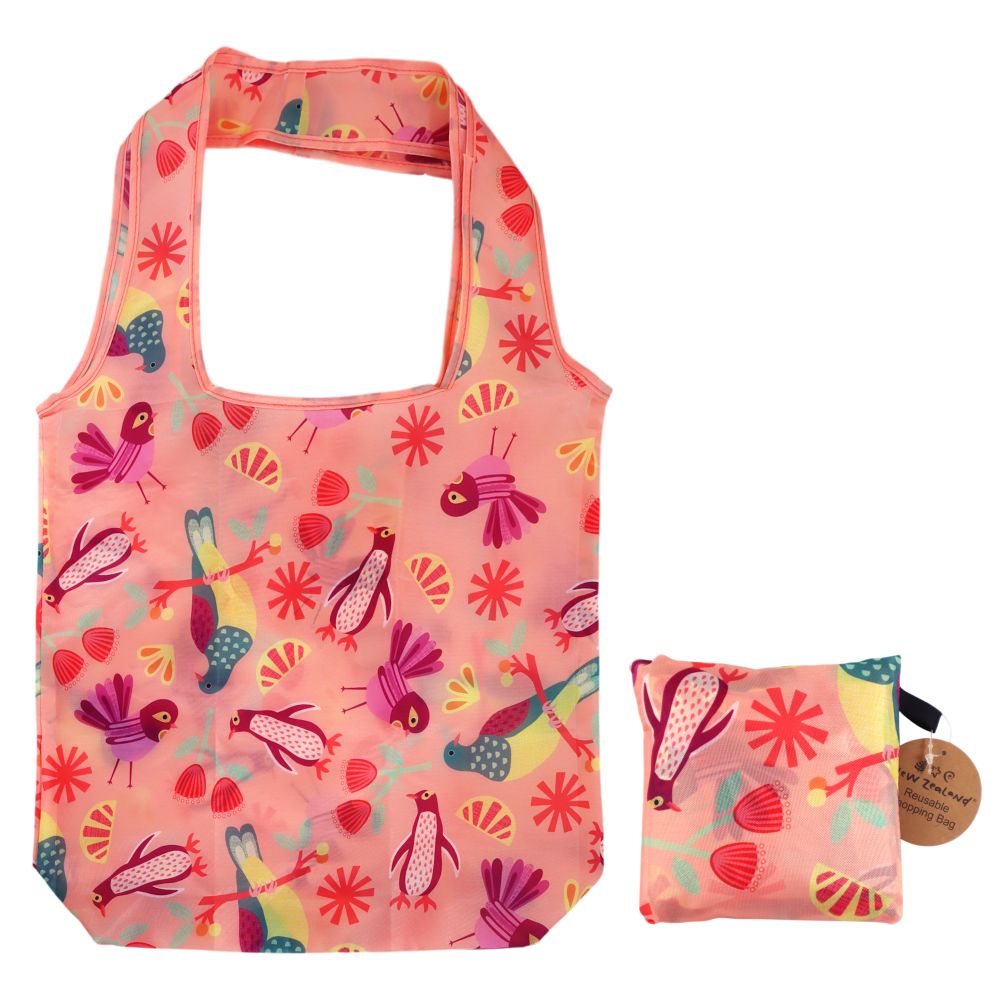 Shopping Bag Foldable NZ Pastel Pink 60x38x10cm