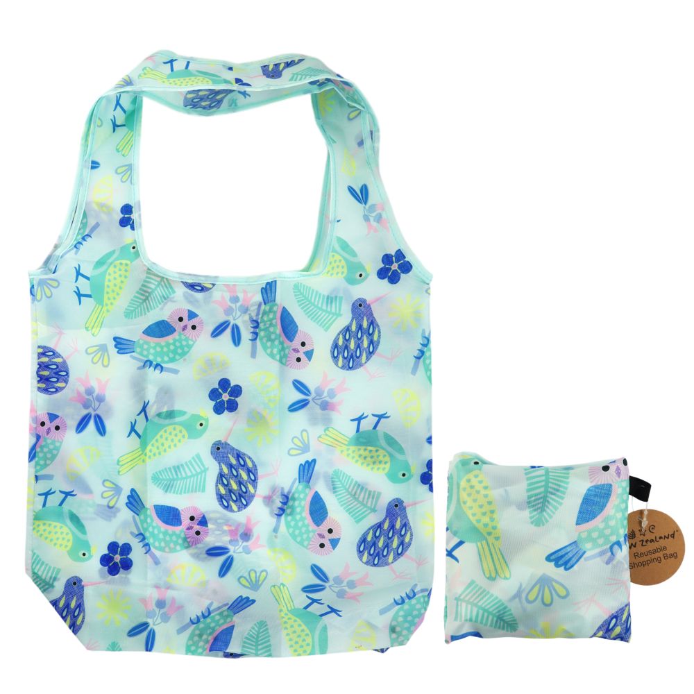 Shopping Bag Foldable NZ Pastel Green 60x38x10cm