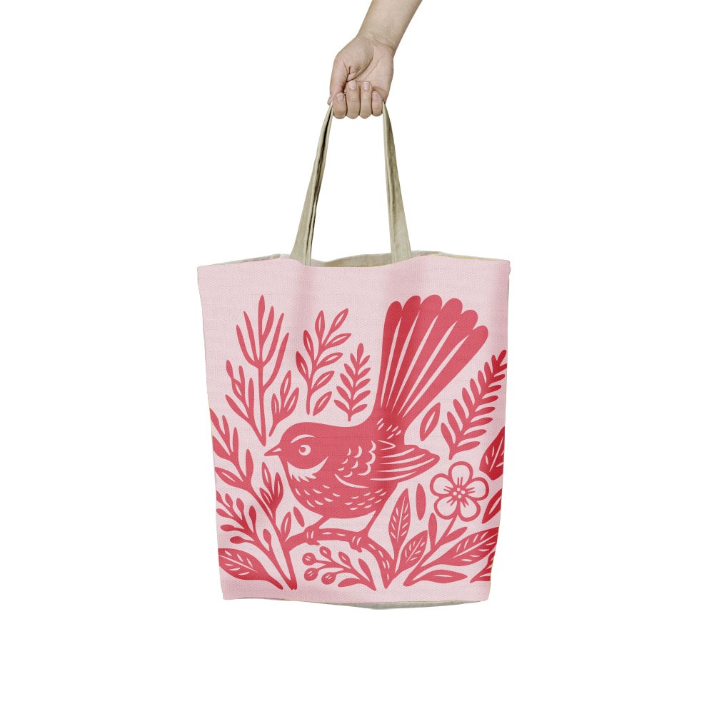 Woodcut Fantail Shopping Bag