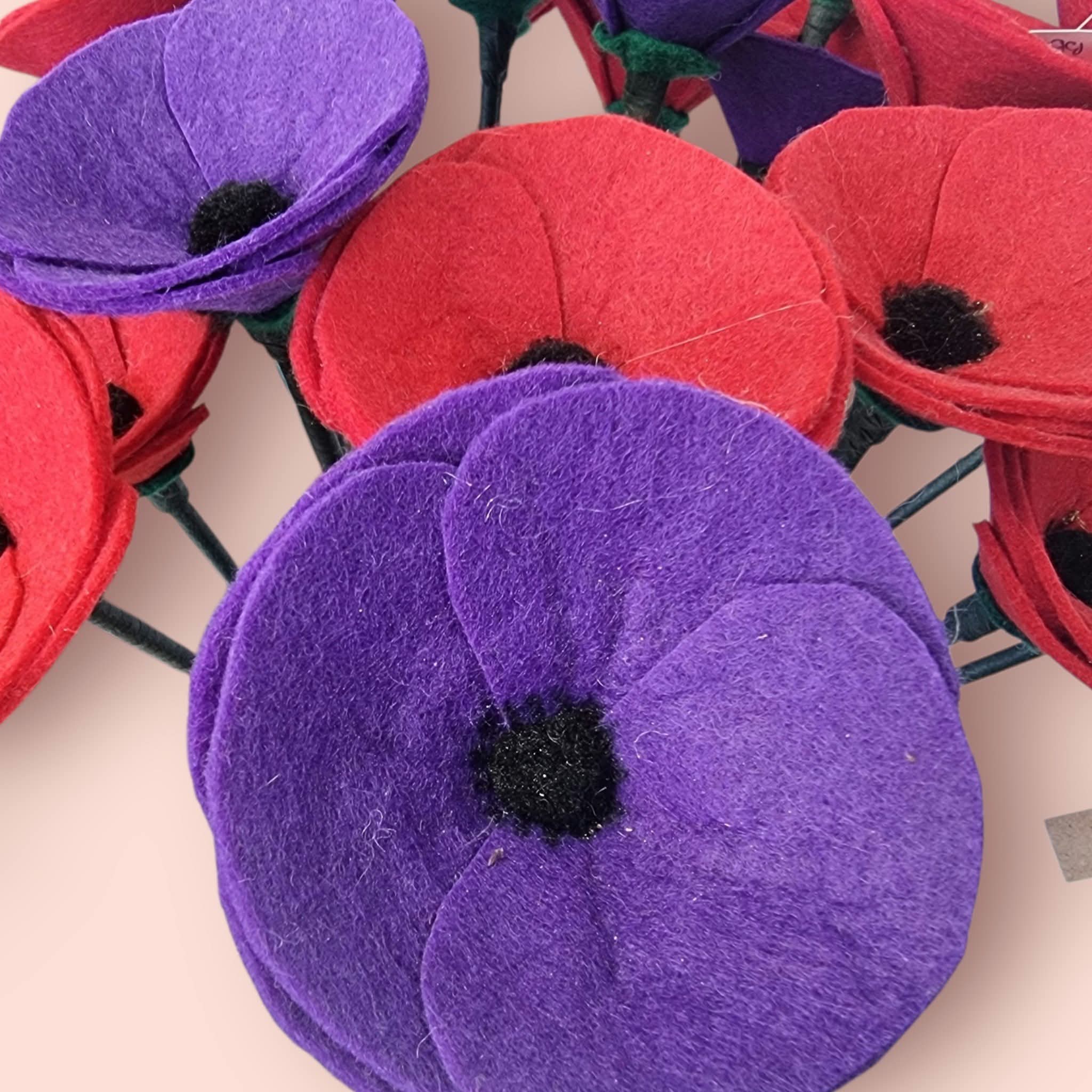 Forever poppy's - Upcycled felt