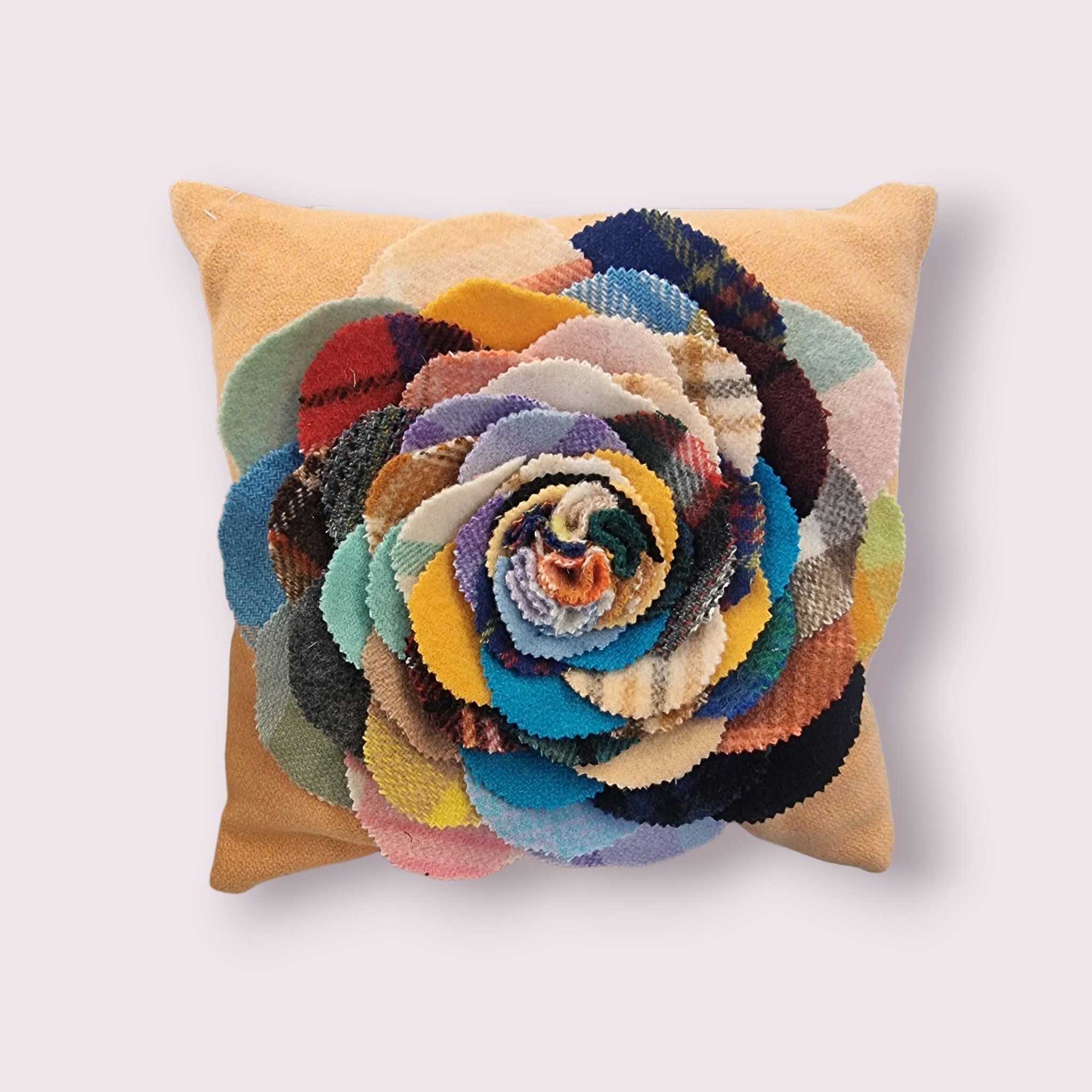 Small Woolen flower cushion covers (14 x 14 inch)