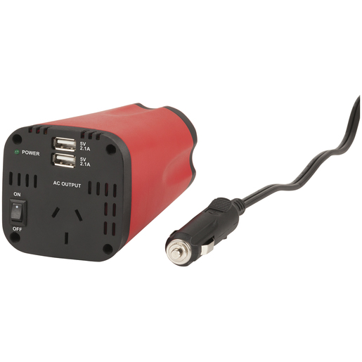 INVERTER CUP 150W 12VDC/230VAC W/2USB - Tech Central Store