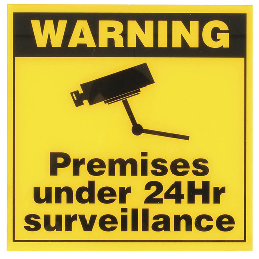 SIGN SURV WARN ACRYLIC 300X300MM