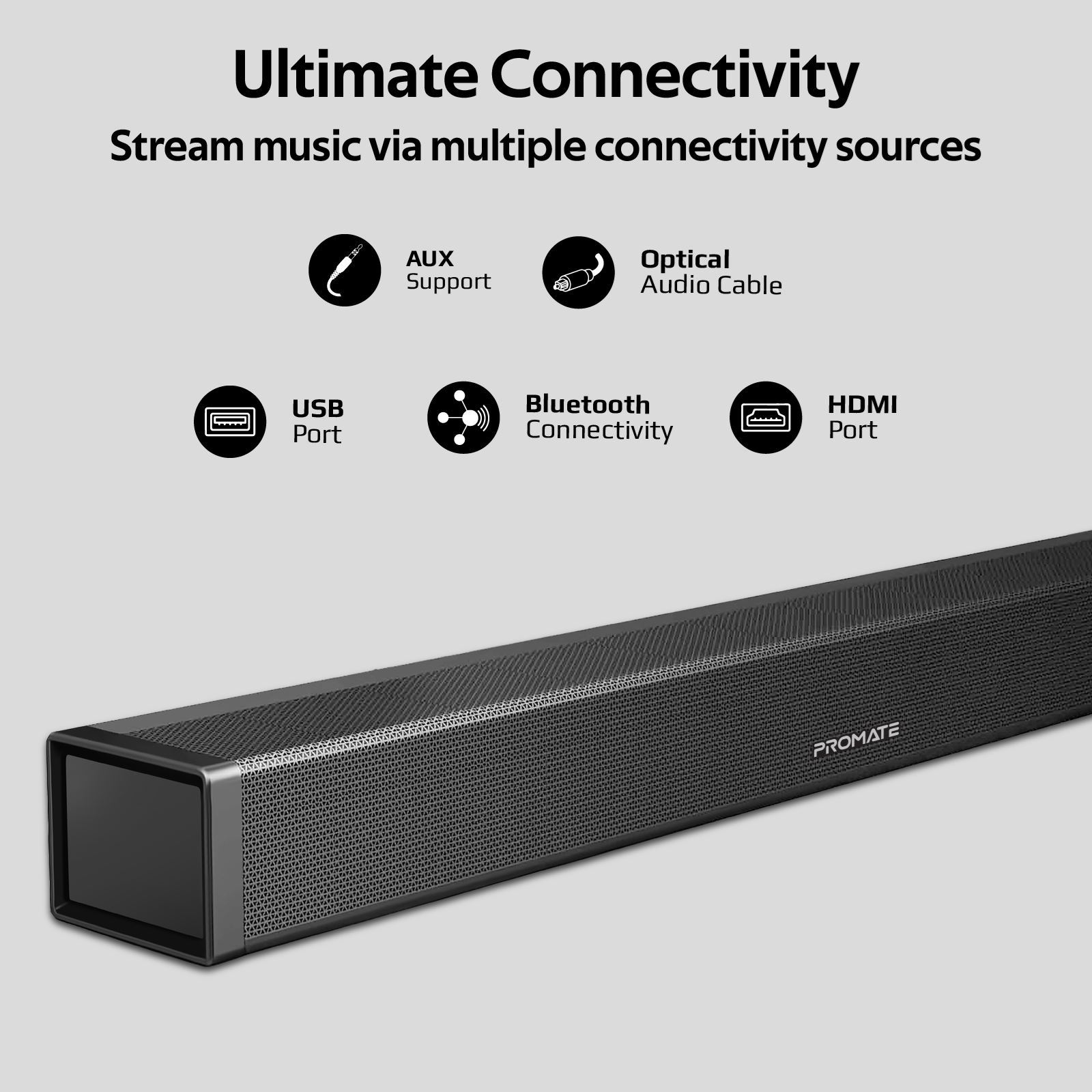 PROMATE 60W BLUETOOTH SOUNDBAR Tech Central Store