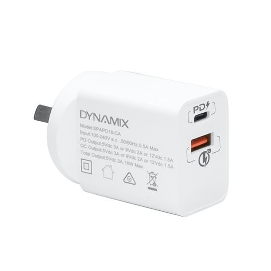 18W PD TYPE-C + 2.4A TYPE-A DUAL PORT USB WALL CHARGER