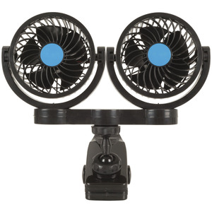 FAN DUAL 100MM W/CLAMP 12VDC