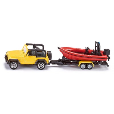 SIKU 1658 Jeep Wrangler with Trailer & Boat