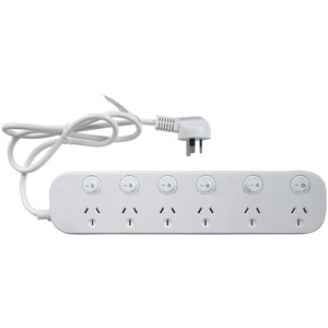 PWRBRD 6WAY 6SW SURGE/OLOAD WHT