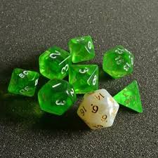 Sirius Dice green translucent resin.