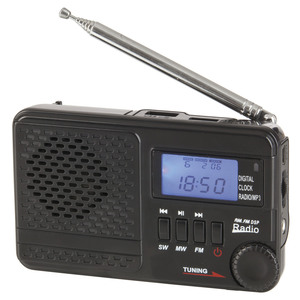 RADIO AM/FM/SW MP3 PLYR RECH USB ALARM